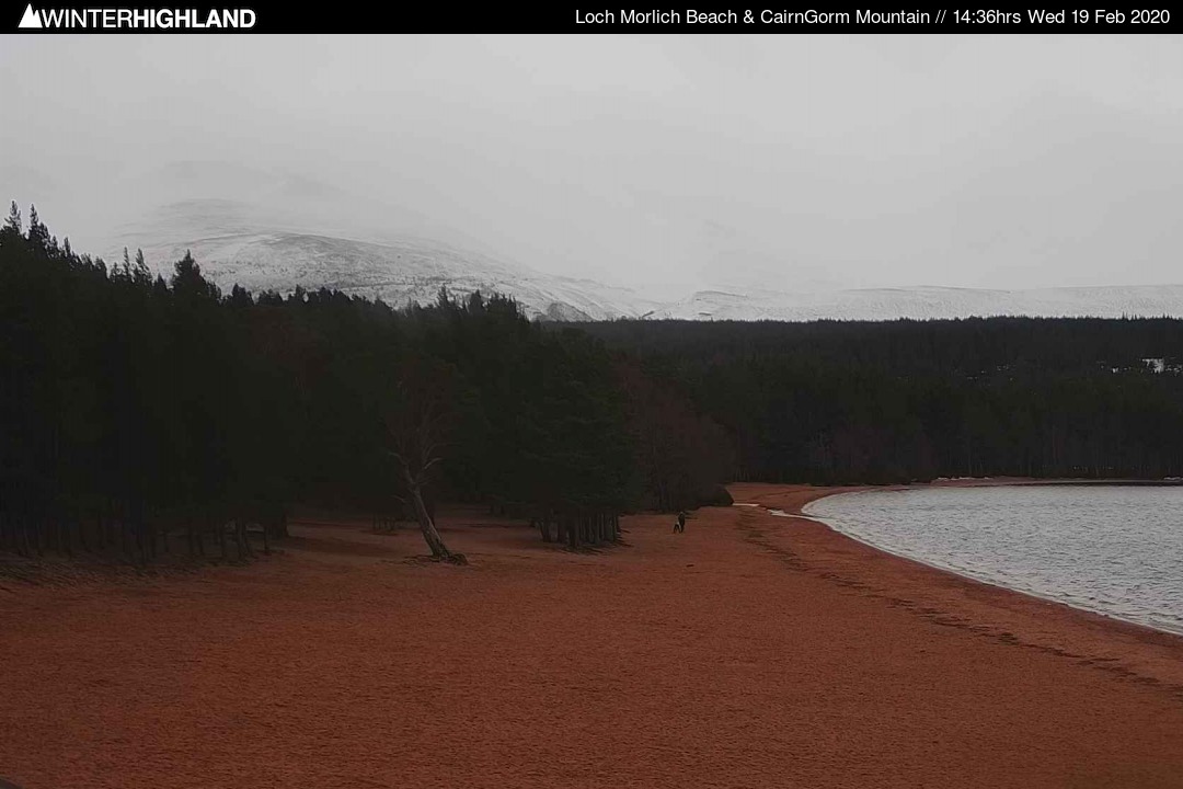 Cairngorm Mountain from Loch Morlich, Scotland - Webcam Image