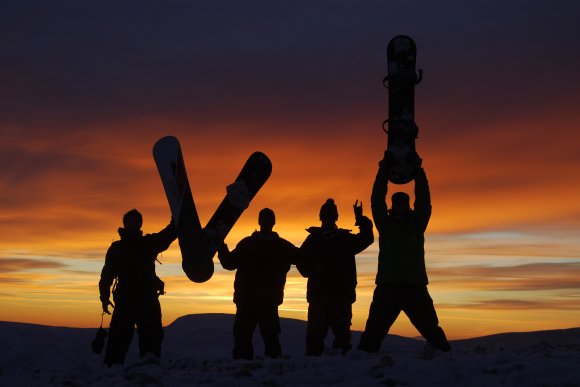Sunset at Glenshee, December 2008.